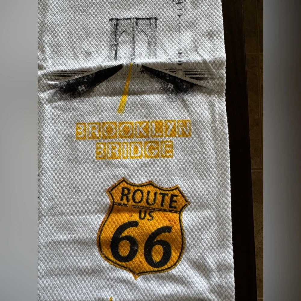 New York kitchen towel NYC Statue of Liberty Route 66 Manhattan Big Apple